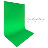 Vokiito 6x9フィートの写真の背景の背景、5 x背景クリップと5 x壁掛けクリップ、フォトビデオスタジオ用の白いクロマキーモスリン背