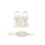 dzt1968 1set Baby Girlラインストーンヘッドバンド伸縮性足フラワーアクセサリー カラー: ベージュ