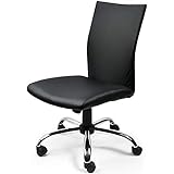 COMHOMA オフィスチェア おしゃれ デスクチェア パソコンチェア イームズ アルミナム 高さ調節 キャスター付き(CH801PUBLACK)