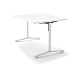 コクヨ ミーティングテーブル DAYS OFFICE flip top XY-TFT128SCSAAMCW 幅120×奥行80cm 天板グレインドホワイト/脚ホワイト