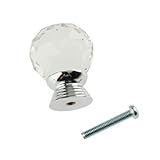 Vktech® 10 Pcs Diam 20mm Round Crystal Glass Cabinet Knobs Drawer Pull Furniture Handle [並行輸入品]