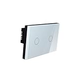 Dovewill 　タッチライトスイッチ　防水パネル　On/Offスイッチ　1/2/3穴　白/黒2色　家庭、オフィス、ホテル適用 - 白, 2ギャング