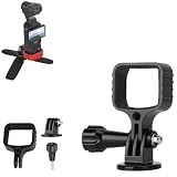 LINGHUANG DJI OSMO POCKET3用拡張マウント 三脚マウントアダプター＆ 1/4インチネジ穴付き 取り付けたまま充電可能 OSMO Pocket 3 フレーム 固定用ブラケットdji pocket 3アクセサリー対応 (黒)
