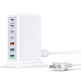 USB C 高速充電ステーション 6 ポート充電器 165W GaN 急速充電器 PD USB C 65W ノートパソコン充電器 【PSE技術基準適合/旅行に最適】 iPhone 16 15 14 Pro Max、iPad Pro、Galaxy S24/23、MacBook Pro/Air Steam Deck 各種 その他機器対応