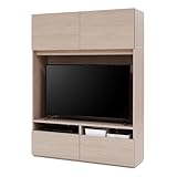 LOWYA ロウヤ テレビ台 壁面収納 ハイタイプ テレビボード TV台 TVボード 収納棚 木目調 幅約134cm クルミ
