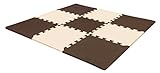 イマージ ジョイントマットi-mats select 9枚組 フチ付き W30×D30×H1.2cm(1枚) ベージュ&ブラウン