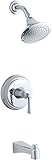 KOHLER K-T11077-4E-CP Archer Bath/Shower Trim Set, Valve Not Included, Polished Chrome [並行輸入品]