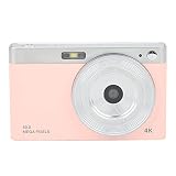 デジタルカメラ、4K HD VLOGカメラ、16Xズーム50MP 2.88in IPSスクリーンカメラ、LEDフィルライト付き、AFオートフォーカス対応、ビデオ録画、日常撮影用(ピンク)
