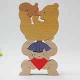 木のおもちゃ　小黒三郎　組み木　クマ揚げ金太(小)　日本製