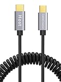 micro usb type c，CableCreation USB C to Micro USB コイルケーブル （0.17m〜1.5m）スプリングライン USB Type C to Micro B OTGケーブル（金メッキピン及びアルミシェル） Pixel XL 2 / Galaxy S9/S9+ / Type C & Micro-B 機器など対応 ブラック