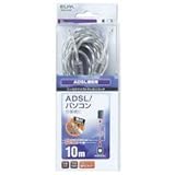 エルパ (ELPA) ADSLシールドツイスト 電話線 6極2芯 10m TEW-A100