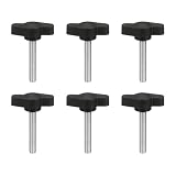PATIKIL T字ノブボルト M5×30mm ヘッド径27mm 6個 つまみねじ 手回しネジ 機械 家具 交換用 黒