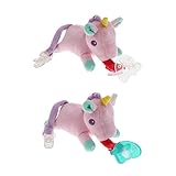 D DOLITY 全１０種類　ベビー　ぬいぐるみ　動物の形　おしゃぶりホルダー　おしゃぶり　おもちゃ　 - ピンクユニコーン