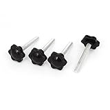 uxcell スペアパーツ　M6 X 45mm　雄ネジ　ローレット　グリップスターノブ　4個セット