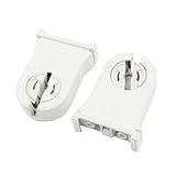 uxcell　蛍光灯ホルダーソケット　ライトホルダーソケット　T5用　ラウンドプランジャ　ホワイト　2個
