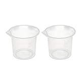uxcell 計量カップ メジャーカップ 25mL容量 プラスチック測定カップ 液体測定カップ 2個入り