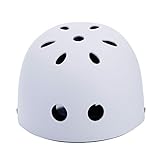 ヘルメット　子供用　自転車　子供　軽量　可愛い　キッズ　スケートボード　ジュニア　通学 プレゼント　11ホール　マットホワイト（ダイヤル付き）