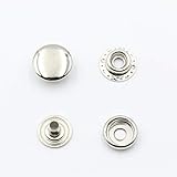 KUKU工房 ジャンパーホック ジャンパードット ホック 材料 レザークラフト ボタン (シルバー, 15mm)