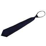 buyeonlineメンズダークブルーポリエステルZip Upジッパータイネクタイ
