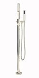 Pfister RT6-1MFD Modern Single Hole Free-Standing Tub Filler with Hand Shower, Polished Nickel [並行輸入