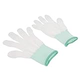 P Prettyia 指先コート　作業手袋　PUコートナイロン手袋　花環　装飾　内職　整備　給油　ホワイト　全3サイズ - M