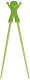 Baby Children Beginner Learning Traning Helper Chopsticks Right Handed with Smiling Doll (green) by 