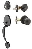 Copper Creek CZ2610xBK-TB Colonial Front Door Handleset with Ball Knob Interior Assembly in TB by Co