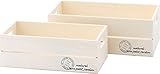 不二貿易 木製 コンテナボックス 2個セット レクタングル ナチュラル 31793