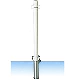 安全サイン8　車止め　ポストタイプ　鉄製　差込式・フタ付・南京錠付　フックなし 白　φ60.5×L1100mm（全長）FP-6SK