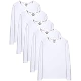 [§ＤＡＹ　ＣＬＯＴＨ∞Ｄａｙｃｌｏｔｈ] インナーシャツ メンズ 長袖 Tシャツ５枚組 綿100% 肌着 メンズ 長袖 防菌防臭 通気 クルーネック 無地 黒 白 春秋冬 (XL, ホワイト)