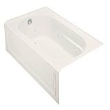KOHLER K-1357-GLA-0 Devonshire 5-Foot BubbleMassage Bath, White [並行輸入品]