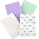 Carters Lavender Bird Receiving Blanket Cotton Flannel by Triboro
