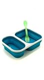 Eco Vessel Lunchbox Collapsible Silicone Lunchbox - Double Compartment, Blue by Eco Vessel [並行輸入品]
