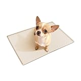 Pawtasy 犬 トイレトレー ワイド シリコン 犬用 おしっこトレー 60x40cm 猫用 ペットトイレマット 高縁1cm 溢れ止め 犬用トイレ 滑り止め お手入れ簡単 小さめ(ベージュ)