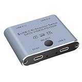 Roisin Type-Cスプリッター 2方向スイッチャー 8K@60Hz/4K@144Hz ビデオ転送 100W USB C コンピューターモニターの複数ソース