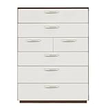 Alpha Takaba Co.,Ltd. カラフルチェストシリーズ リリーブラウン 100cm幅6段 取っ手ホワイト