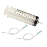 MaT store シリンジ プラスチック 実験 オイル交換 液体 エア抜き チューブ付き (500ml)