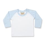 (ラークウッド) Larkwood ベビー・赤ちゃん・キッズ・子供 長袖 ベースボールTシャツ 長袖カットソー トップス (12-18ヶ月) (ホワイト/ペールブルー)