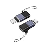 KUKUMA タイプC micro usb 変換アダプター USB-C マイクロUSB 2個入り type-c アンドロイド 56kΩレジスタ搭載 急速充電(5V/3A) 高速データ転送480Mbps microusb変換 ストラップ付