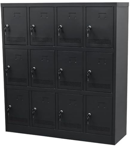 Amazon.co.jp: ロッカー 9人用 鍵付き 3列3段 シリンダー錠 スチール製