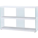 東谷（あづまや） ワイドグラスシェルフ ロータイプ ホワイト HAB-615WH 日用品 家具 システムラック