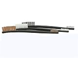 夢の空 3本組ワイヤーブラシ レギュラーサイズ スチール ペン型ワイヤーブラシ　エンド型　軸付きブラシ　研磨用具　ワイヤーブラシ+ 銅線ブラシ+ ナイロンブラシ 7寸 170mm