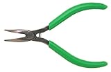 Xcelite CN54G 60 Degree Curved Long Nose Pliers with Green Cushion Grip, Smooth Jaw, 5" Length, 15/1