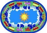 Joy Carpets Kid Essentials Infants & Toddlers Oval In Training Rug Multicolored 5'4 x 7'8 [並行輸入品]