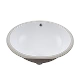 KESバスルームのオーバル磁器アンダーマウントシンクホワイトUndercounterシンクトイレ洗面化粧台キャビネットコンテンポラリースタイルwithオーバーフロー、bus100