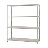スチールラックのキタジマ KT-3-18 幅150×奥行45×高さ180cm 4段 ホワイトグレー 150kg/段