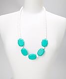 CHRISTINE TEETHING NECKLACE - TURQUOISE & WHITE by GUMEEZ