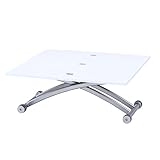 不二貿易 昇降テーブル 天板折りたたみ 奥行45~90cm ホワイト 31567