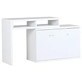 arne テレビ台 パソコンデスク 完成品 伸縮 コーナー ハイタイプ キャビネット T+D 90W扉 ホワイト