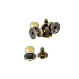 MYmama ハイクオリティ ネジ式 ギボシ パーツ レザー用 レザークラフト カルトナージュ (7mm・4組, アンティークゴールド)